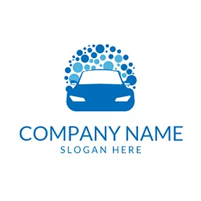 車のロゴ Blue Bubble and Car Wash logo design