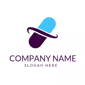 Medical & Pharmaceutical Logo Blue Capsule and Hospital logo design