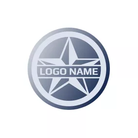安全Logo Blue Circle and 3D Star logo design