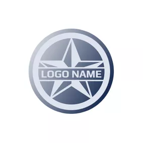 Logotipo De Seguridad Blue Circle and 3D Star logo design