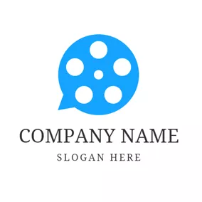 Film Logo Blue Circle and Cinefilm logo design