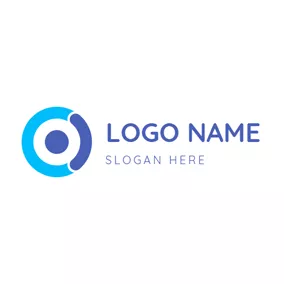 Dotted Logo Blue Circle and Dot logo design