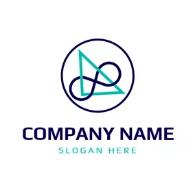 Corporate Logo Blue Circle and Green Triangle logo design
