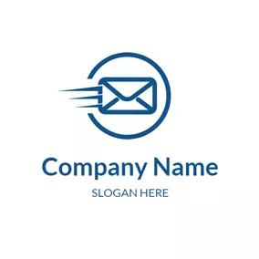 Envelope Logo Blue Circle and Letter logo design