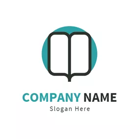 大学のロゴ Blue Circle and Opened Book logo design