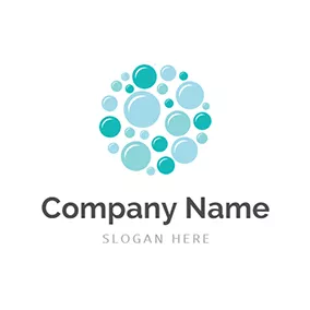 Cleaning Logo Blue Circle Cleaning Bubble logo design