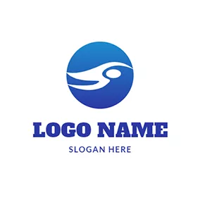 Logotipo De Natación Blue Circle Water and Swimming logo design