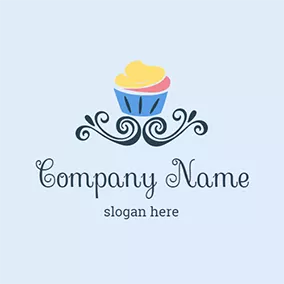 麵包店Logo Blue Cup Ice Cream logo design
