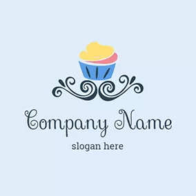 Ice Cream Logo Blue Cup Ice Cream logo design