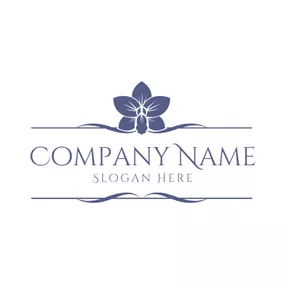Aromatic Logo Blue Decoration and Orchid logo design