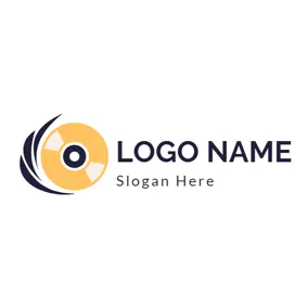 Compact Logo Blue Decoration and Yellow CD logo design