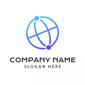 Instagram Logo Blue Earth and Network logo design