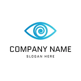 Eyesight Logo Blue Eye Circle Rotation Spiral logo design