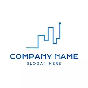 Marketing Logo Blue Finance Graph Icon logo design