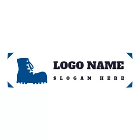 Fashion Brand Logo Blue Frame and Boot logo design