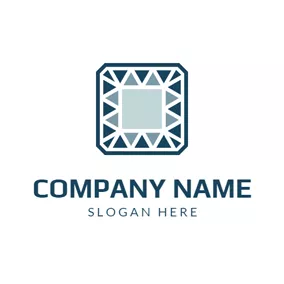 公羊Logo Blue Frame and Stone logo design