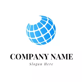 軌道 Logo Blue Globe Icon logo design