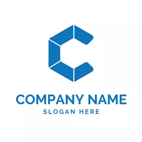 Combination Logo Blue Gradient and Letter C logo design