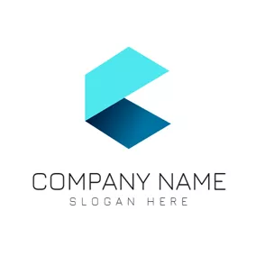 コミュニケーション関連のロゴ Blue Gradient Square logo design