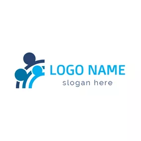 People Logo Blue Harmonious Family logo design