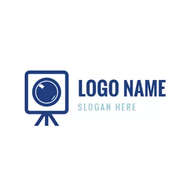 照相機Logo Blue Holder and Camera logo design
