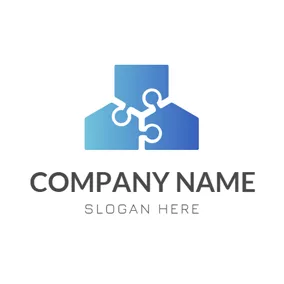 Name Logo Blue Model and White Ornament logo design