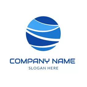 Air Logo Blue Ocean Wave logo design