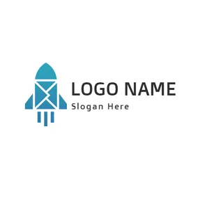 Deliver Logo Blue Plane and Letter logo design