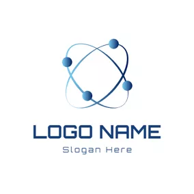 Loop Logo Blue Planet and Orbit logo design