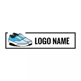 Sneaker Logo Blue Plimsolls Shoe logo design