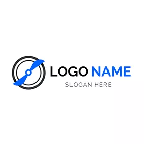 Global Logo Blue Propeller and Abstract Drone logo design