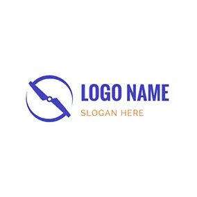 Logótipo De Drone Blue Propeller and Circle and Drone logo design