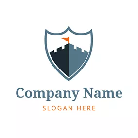 Protection Logo Blue Rampart and Gray Shield logo design