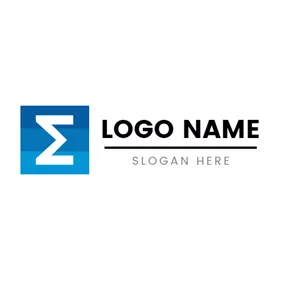 Sigma Logo Blue Rectangle and White Polygon logo design