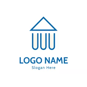 文具 Logo Blue Ruler and Book Icon logo design