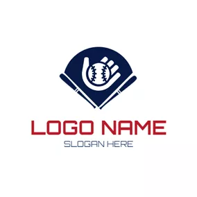 Baseball Logo Blue Sector and Baseball logo design