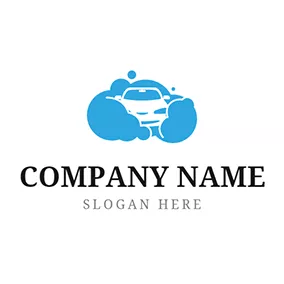 Cleaning Logo Blue Soap and White Car Wash logo design