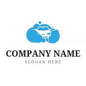 Logotipo De Coche Blue Soap and White Car Wash logo design