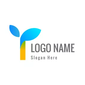 Logótipo Y Blue Sprout and Letter Y logo design