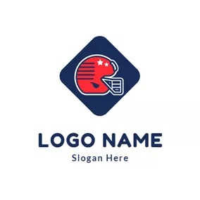 足球Logo Blue Square and Football Glove logo design