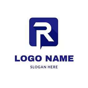 Hauptstadt Logo Blue Square and Letter R logo design