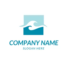 Nature Logo Blue Square and Spindrift logo design
