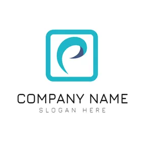 Agency Logo Blue Square and Virtual World logo design