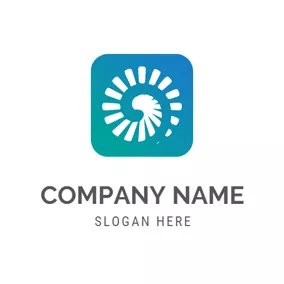 Application Logo Blue Square and White Circle logo design