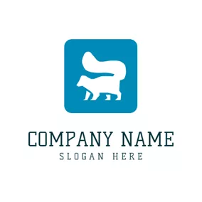 LinkedIn Logo Blue Square and White Fox logo design