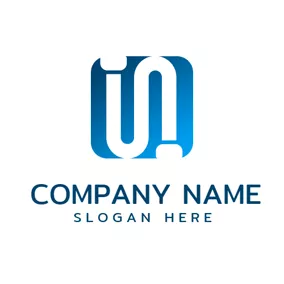 Industrial Logo Blue Square and White Pipe logo design