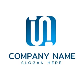 Pipe Logo Blue Square and White Pipe logo design