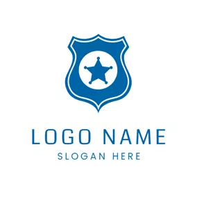 Logótipo Casual Blue Star Police Badge logo design