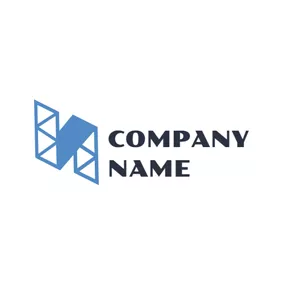 Concept Logo Blue Steel Frame Icon logo design