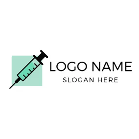 Logotipo De Hospital Blue Syringe and Hospital logo design